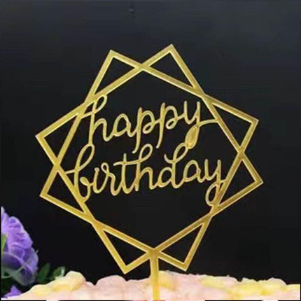 Happy Birthday Acrylic Cake Topper Cake Decoration Golden Silver Party Au Stock Aimall