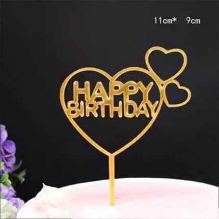 Happy Birthday Acrylic Cake Topper Cake Decoration Golden Silver Party Au Stock Aimall