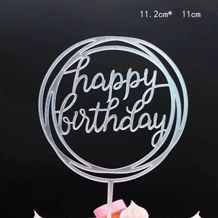 Happy Birthday Acrylic Cake Topper Cake Decoration Golden Silver Party Au Stock Aimall