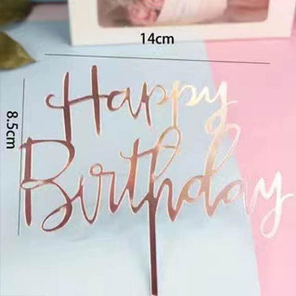 Happy Birthday Acrylic Cake Topper Cake Decoration Golden Silver Party Au Stock Aimall