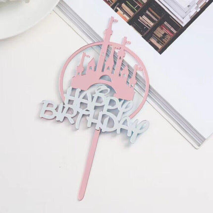 Happy Birthday Acrylic Cake Topper Cake Decoration Golden Silver Party Au Stock Aimall