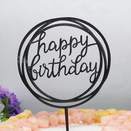 Happy Birthday Acrylic Cake Topper Cake Decoration Golden Silver Party Au Stock Aimall