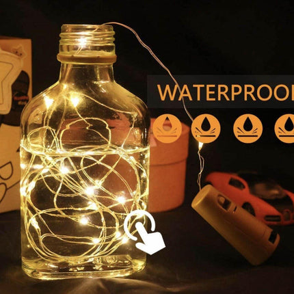 10x String Battery Copper 10/20LED Wine Bottle Cork Fairy Light Party Waterproof - Aimall