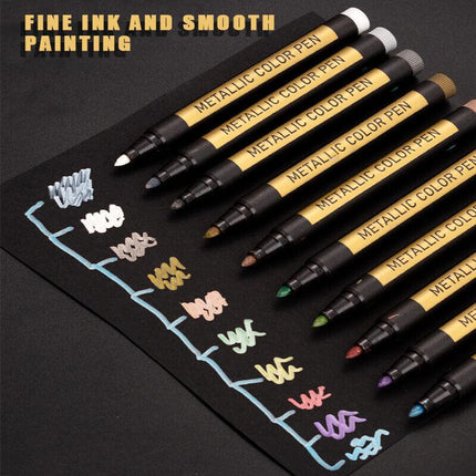 10pcs/set Acrylic Paint Pens Sets Fine Art Marker Metal Glass Rock Waterproof AU - Aimall