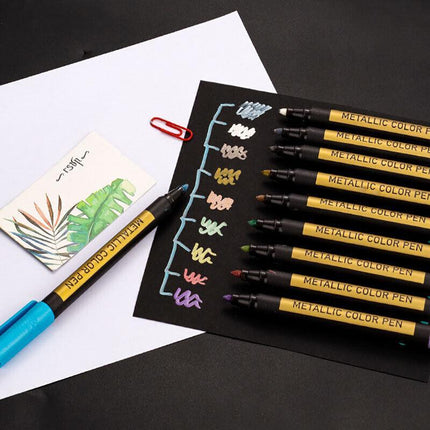 10pcs/set Acrylic Paint Pens Sets Fine Art Marker Metal Glass Rock Waterproof AU - Aimall