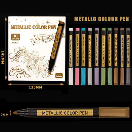 10pcs/set Acrylic Paint Pens Sets Fine Art Marker Metal Glass Rock Waterproof AU - Aimall
