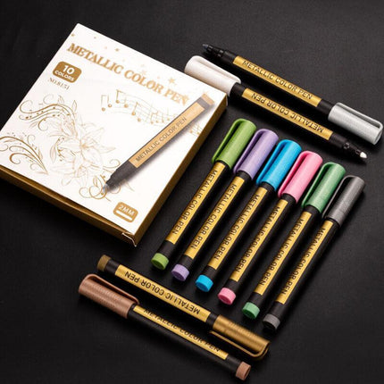 10pcs/set Acrylic Paint Pens Sets Fine Art Marker Metal Glass Rock Waterproof AU - Aimall
