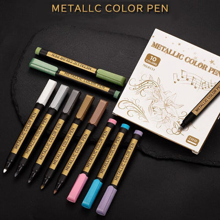 10pcs/set Acrylic Paint Pens Sets Fine Art Marker Metal Glass Rock Waterproof AU - Aimall