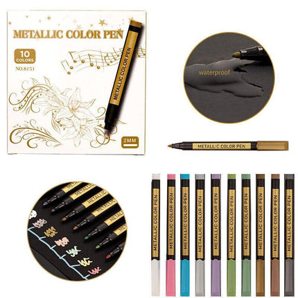 10pcs/set Acrylic Paint Pens Sets Fine Art Marker Metal Glass Rock Waterproof AU - Aimall