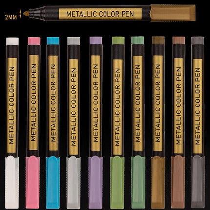 10pcs/set Acrylic Paint Pens Sets Fine Art Marker Metal Glass Rock Waterproof AU - Aimall