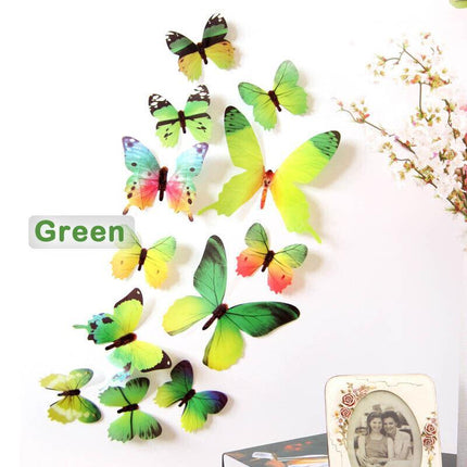 12 PCS 3D BUTTERFLY Wall Stickers Removable Decals Kids Nursery Wedding Decor AU - Aimall