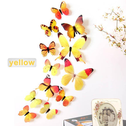 12 PCS 3D BUTTERFLY Wall Stickers Removable Decals Kids Nursery Wedding Decor AU - Aimall