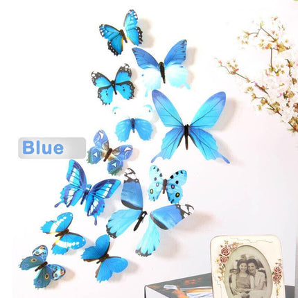 12 PCS 3D BUTTERFLY Wall Stickers Removable Decals Kids Nursery Wedding Decor AU - Aimall