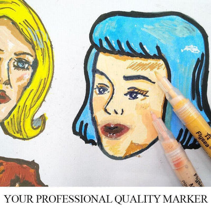 12 Colours Acrylic Paint Pens Markers Skin Tone Rock Painting Rubber Ceramics AU - Aimall