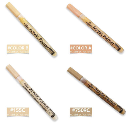 12 Colours Acrylic Paint Pens Markers Skin Tone Rock Painting Rubber Ceramics AU - Aimall