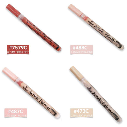 12 Colours Acrylic Paint Pens Markers Skin Tone Rock Painting Rubber Ceramics AU - Aimall