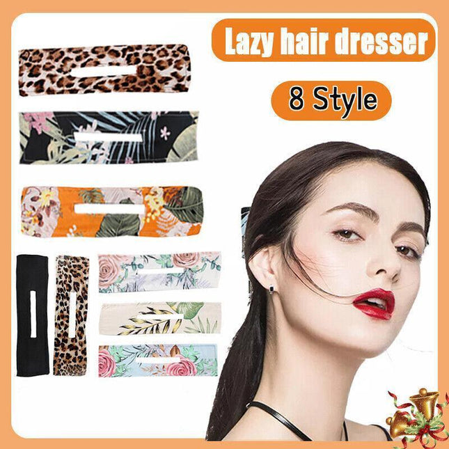 New Deft Bun Knotted Wire Hair Band Print Headband Twist Maker Hair Accessories - Aimall