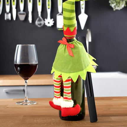 4X Christmas Bottle Covers Gift Holder Bags Dot Decoration Bag Red Wine Clothes - Aimall
