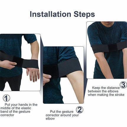 Golf Swing Training Aid Golf Arm Band Posture Motion Correction Belt Free Post - Aimall