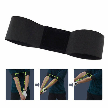 Golf Swing Training Aid Golf Arm Band Posture Motion Correction Belt Free Post - Aimall