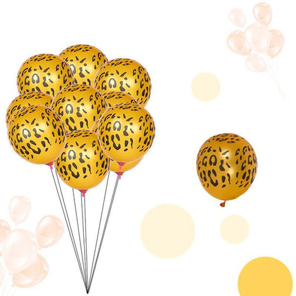 Leopard Spot Print Balloons x 12 Safari Zoo Jungle Farm Animal party decoration - Aimall