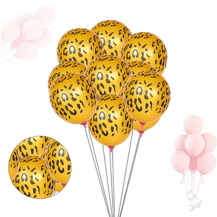 Leopard Spot Print Balloons x 12 Safari Zoo Jungle Farm Animal party decoration - Aimall
