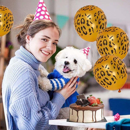 Leopard Spot Print Balloons x 12 Safari Zoo Jungle Farm Animal party decoration - Aimall