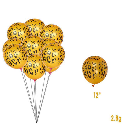 Leopard Spot Print Balloons x 12 Safari Zoo Jungle Farm Animal party decoration - Aimall
