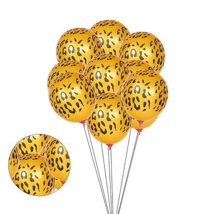 Leopard Spot Print Balloons x 12 Safari Zoo Jungle Farm Animal party decoration - Aimall