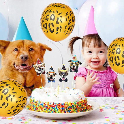 Leopard Spot Print Balloons x 12 Safari Zoo Jungle Farm Animal party decoration - Aimall