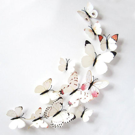 12PCS 3D Butterfly Wall Magnets Removable Sticker Decals Kids Art Nursery Decor - Aimall
