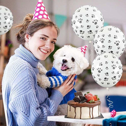 Paw Print Latex Balloons x 12 Paw Patrol Scooby Doo Farm Zoo Animals Dog Puppy - Aimall