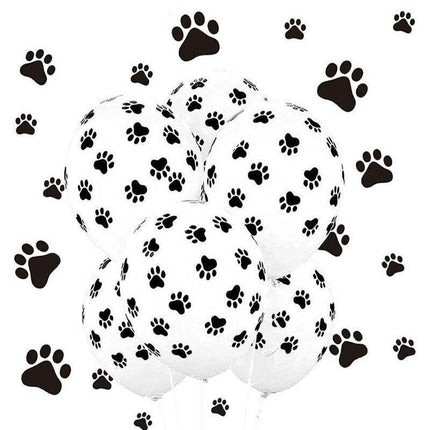 Paw Print Latex Balloons x 12 Paw Patrol Scooby Doo Farm Zoo Animals Dog Puppy - Aimall