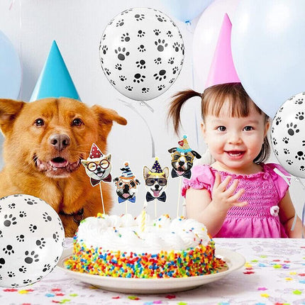 Paw Print Latex Balloons x 12 Paw Patrol Scooby Doo Farm Zoo Animals Dog Puppy - Aimall