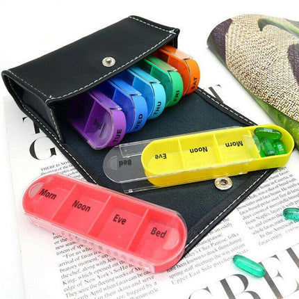 28 Grids 7 Day Weekly Storage Pill Box Tablet Sorter Container Case Organizer AU - Aimall