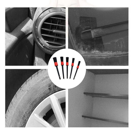 5Pcs Dashboard Car Hair Detail Brush Crevice Dust Cleaning Automotive Detailing - Aimall