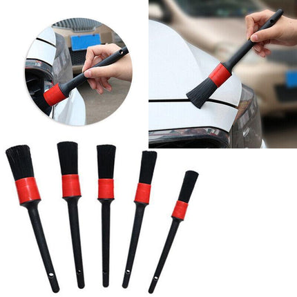 5Pcs Dashboard Car Hair Detail Brush Crevice Dust Cleaning Automotive Detailing - Aimall