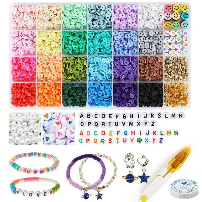 Clay Beads for Bracelets Making Flat Polymer 6mm Heishi Jewelry Making Kit New - Aimall