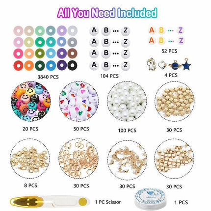 Clay Beads for Bracelets Making Flat Polymer 6mm Heishi Jewelry Making Kit New - Aimall