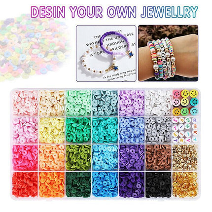 Clay Beads for Bracelets Making Flat Polymer 6mm Heishi Jewelry Making Kit New - Aimall