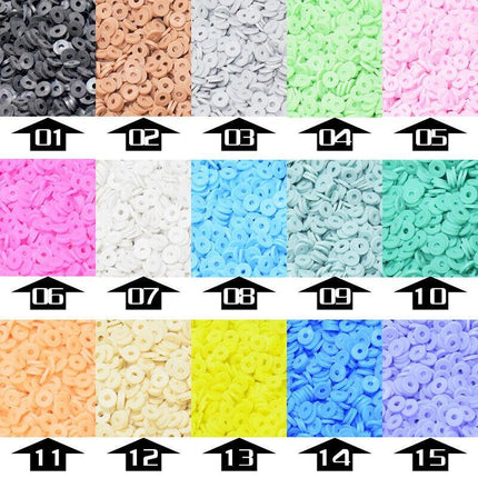 Clay Beads for Bracelets Making Flat Polymer 6mm Heishi Jewelry Making Kit New - Aimall