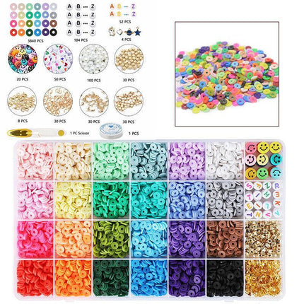 Clay Beads for Bracelets Making Flat Polymer 6mm Heishi Jewelry Making Kit New - Aimall