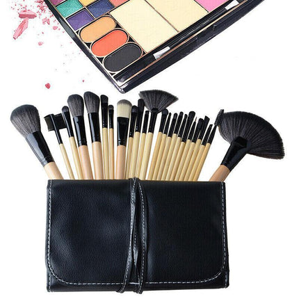 24 Pcs Professional Makeup Brush Kit Set Cosmetic Make Up Beauty Brushes Bag AU - Aimall
