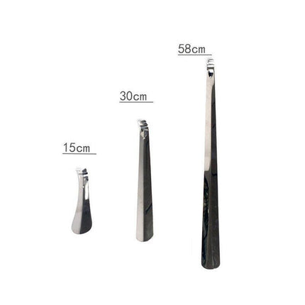 15cm/30cm/58cm Long Handle Shoehorn Stainless Steel Shoe Horn Lifter Tool New AU - Aimall