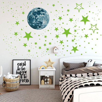 435pcs Glow In The Dark Luminous Stars And Moon Planet Space Wall Stickers Decal - Aimall