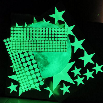 435pcs Glow In The Dark Luminous Stars And Moon Planet Space Wall Stickers Decal - Aimall