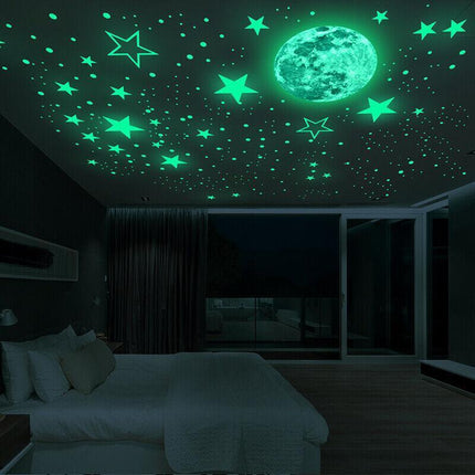 435pcs Glow In The Dark Luminous Stars And Moon Planet Space Wall Stickers Decal - Aimall