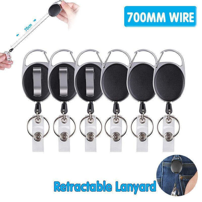 Retractable Id Badge Lanyard opal card holder business security Pass Key Ring AU - Aimall