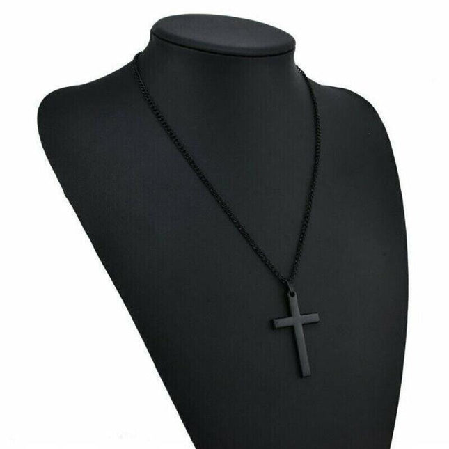 Stainless Steel Cross Pendant Men Women Chain Necklace Religious Jewelry AU - Aimall