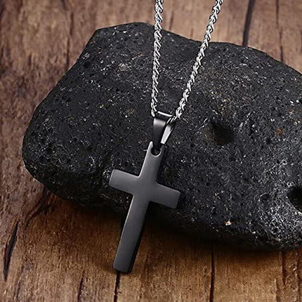 Stainless Steel Cross Pendant Men Women Chain Necklace Religious Jewelry AU - Aimall